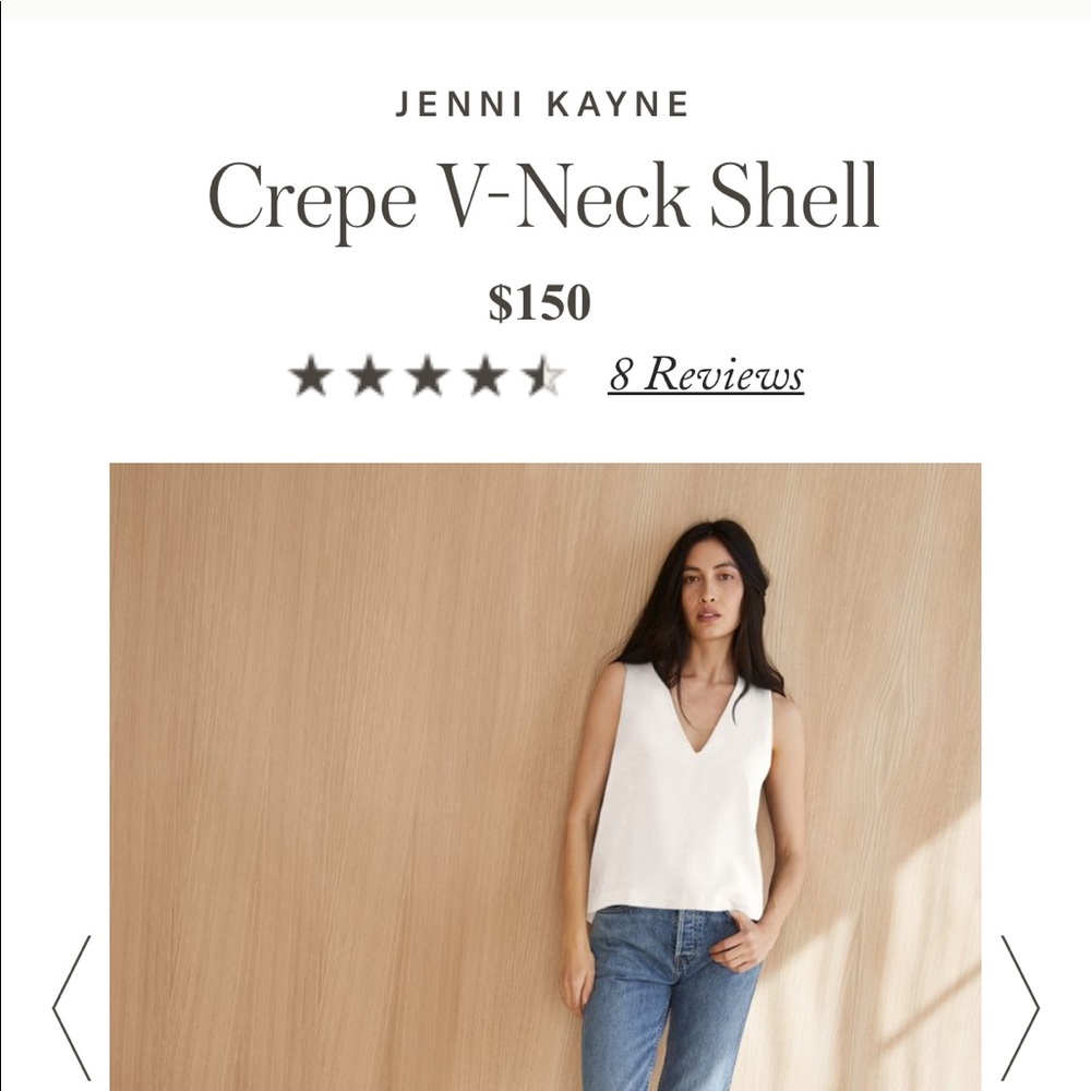 Jenni Kayne Crepe V neck Shell
